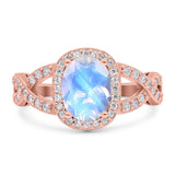 Oval Natural Stone Infinity Twisted Ring