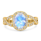 Oval Natural Stone Infinity Twisted Ring