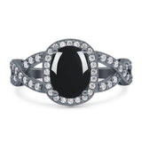 Oval Natural Stone Infinity Twisted Ring