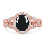 Oval Natural Stone Infinity Twisted Ring