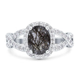 Oval Natural Stone Infinity Twisted Ring
