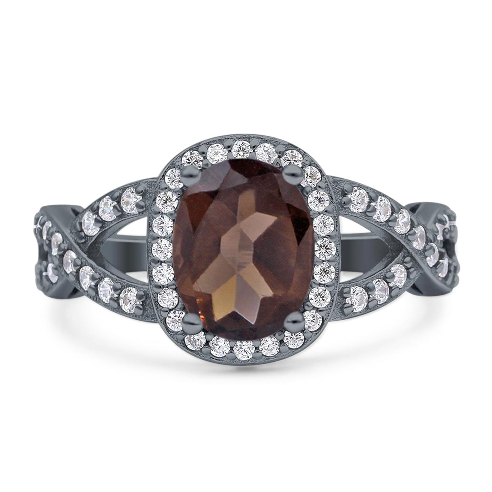 Oval Natural Stone Infinity Twisted Ring