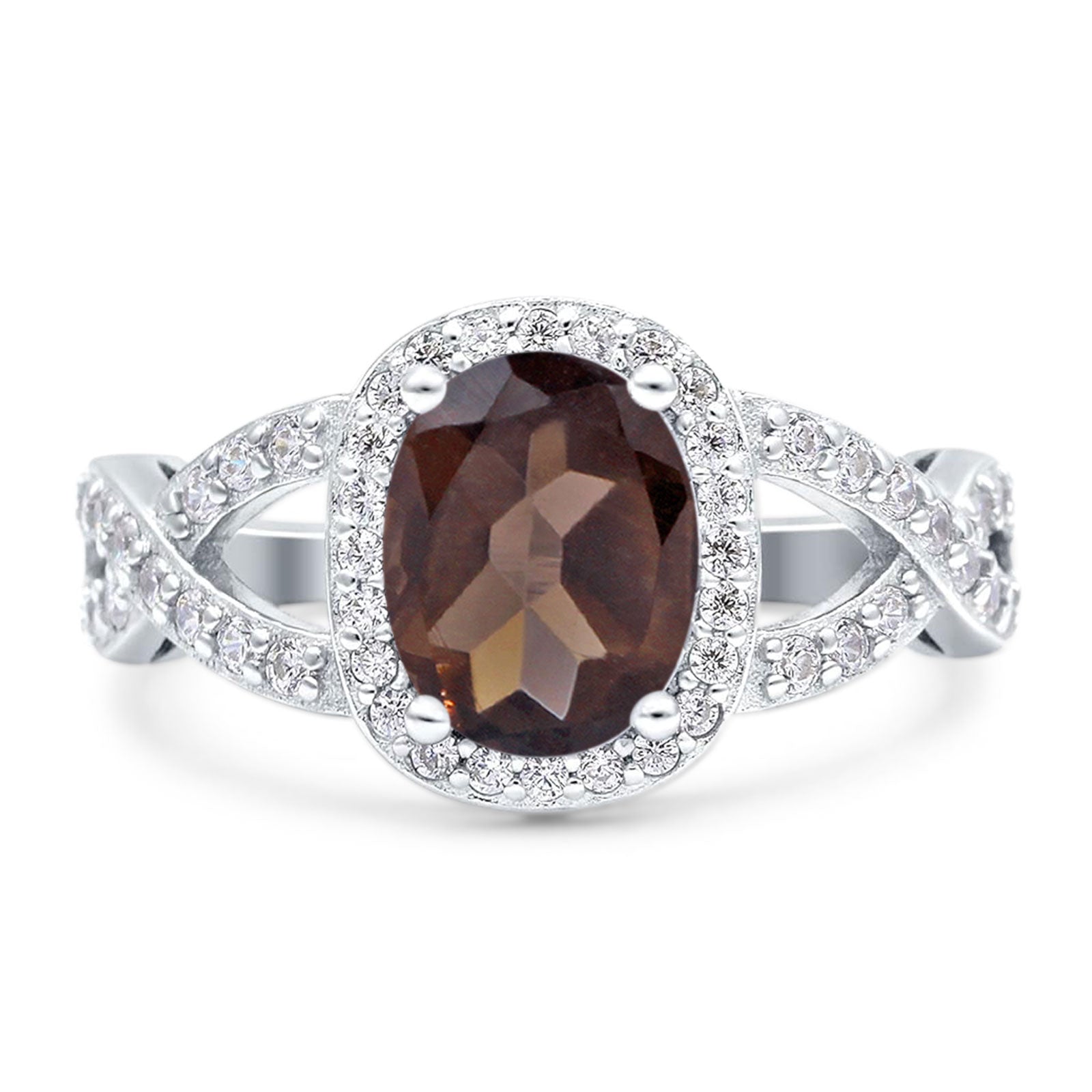 Oval Natural Stone Infinity Twisted Ring
