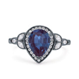 Pear Teardrop Natural Stone Wedding Ring