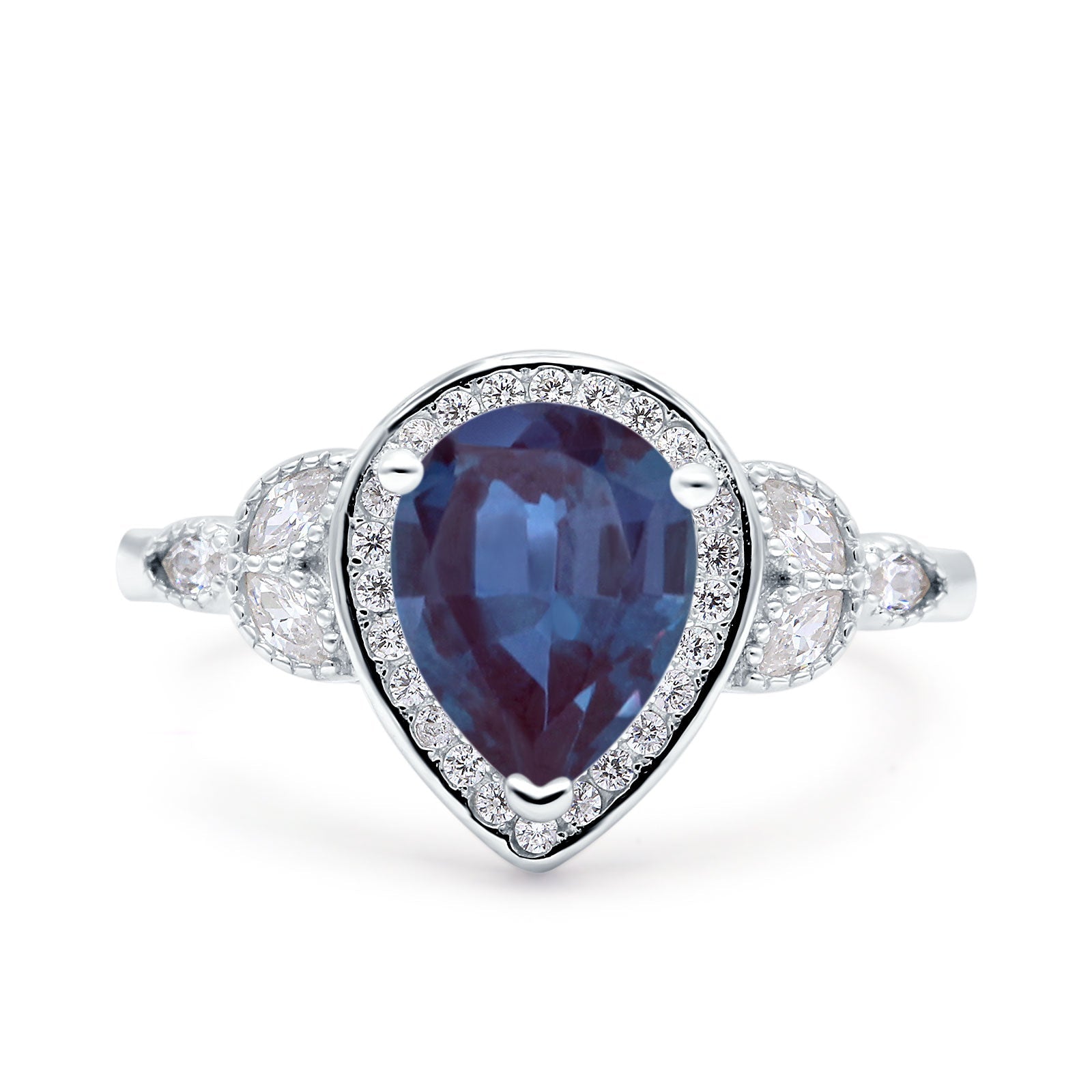 Pear Teardrop Natural Stone Wedding Ring