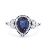 Pear Teardrop Natural Stone Wedding Ring