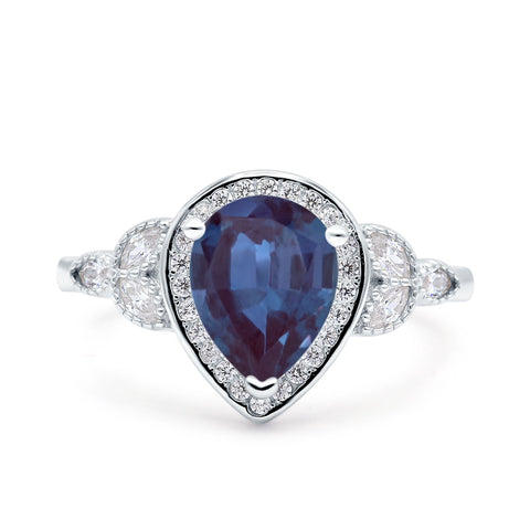 Pear Teardrop Natural Stone Wedding Ring