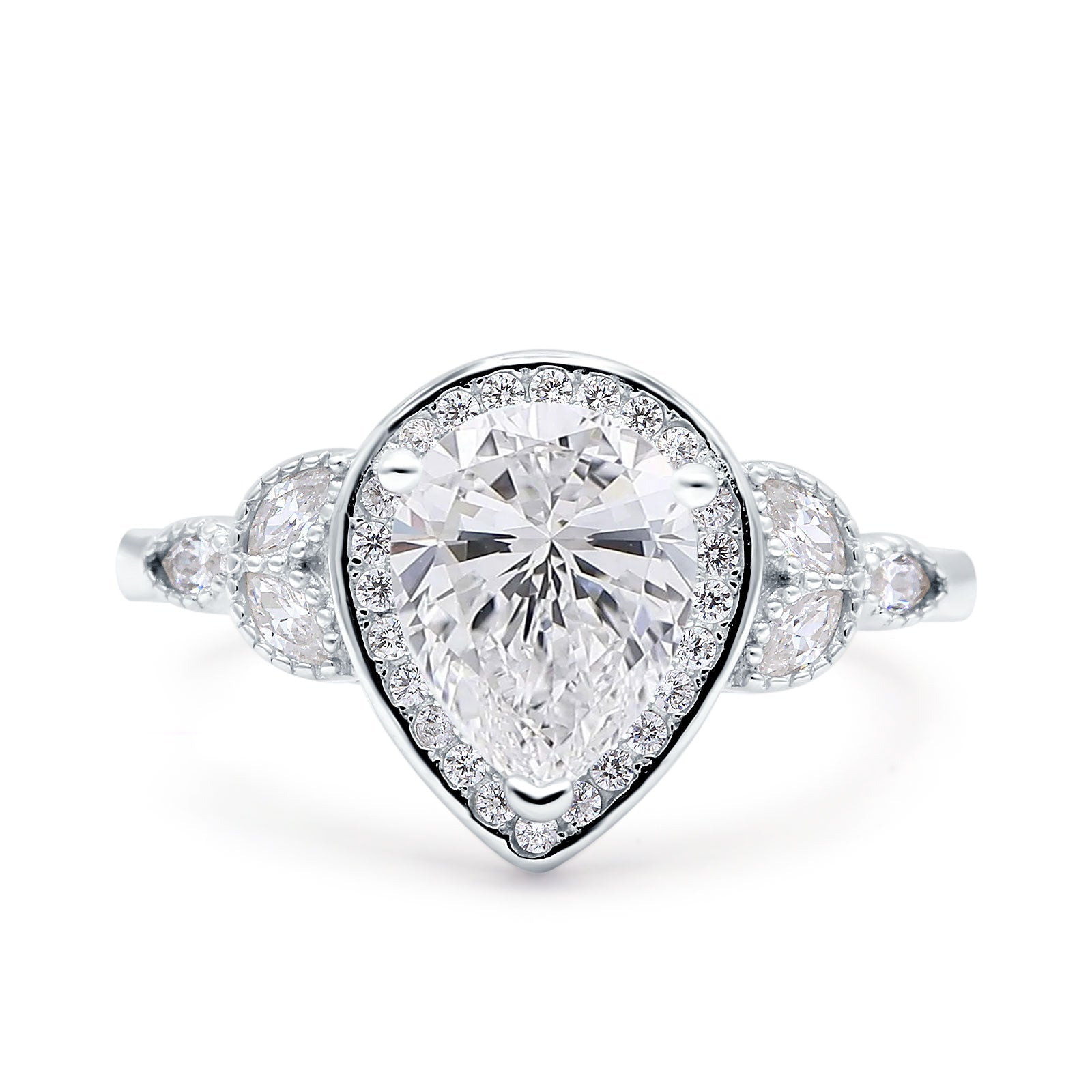 Pear Teardrop Natural Stone Wedding Ring