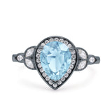 Pear Teardrop Natural Stone Wedding Ring