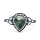 Pear Teardrop Natural Stone Wedding Ring