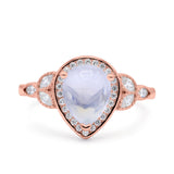 Pear Teardrop Natural Stone Wedding Ring