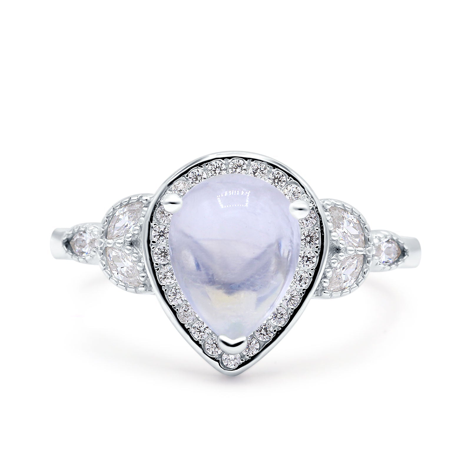 Pear Teardrop Natural Stone Wedding Ring