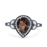 Pear Teardrop Natural Stone Wedding Ring