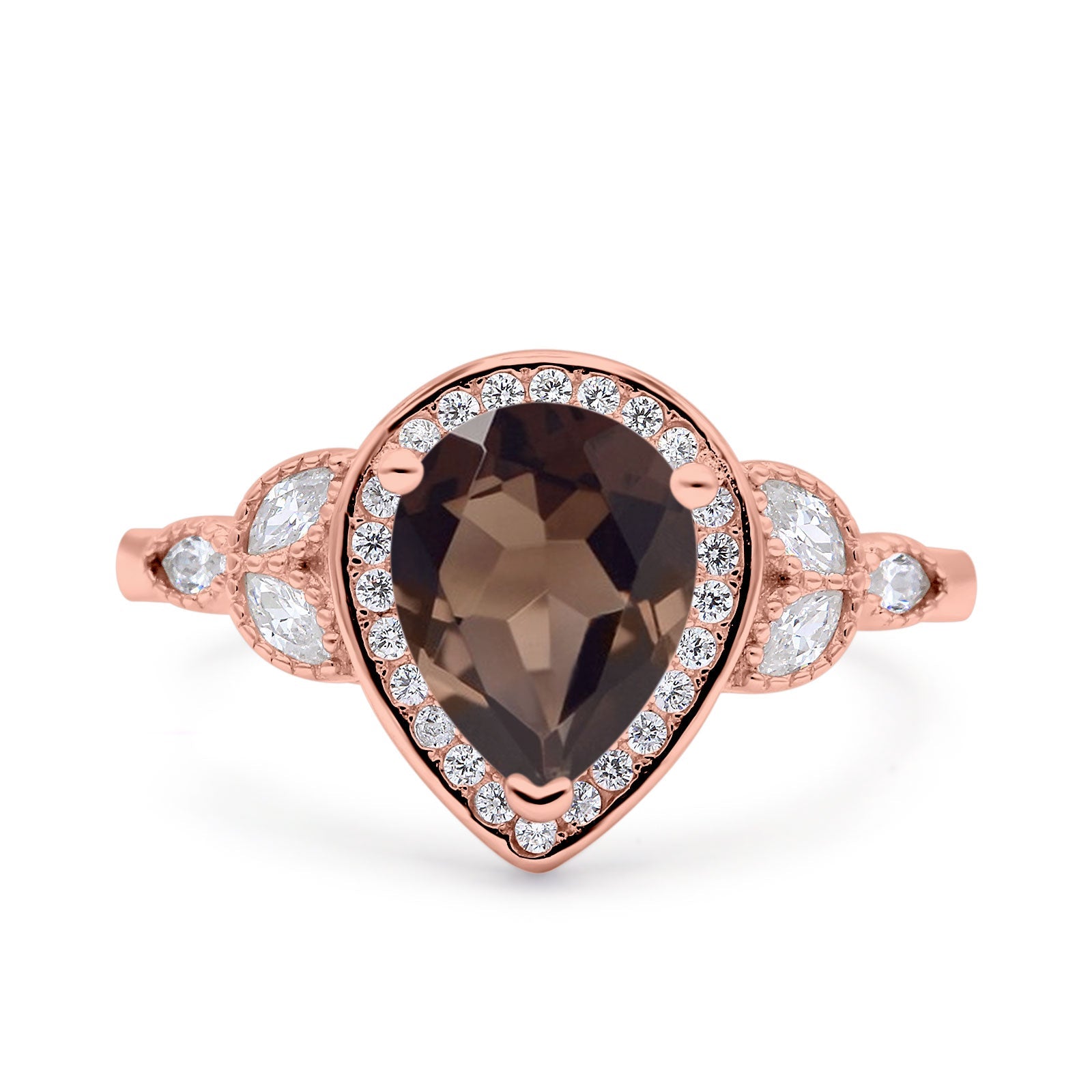 Pear Teardrop Natural Stone Wedding Ring