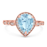 Pear Teardrop Natural Stone Wedding Ring