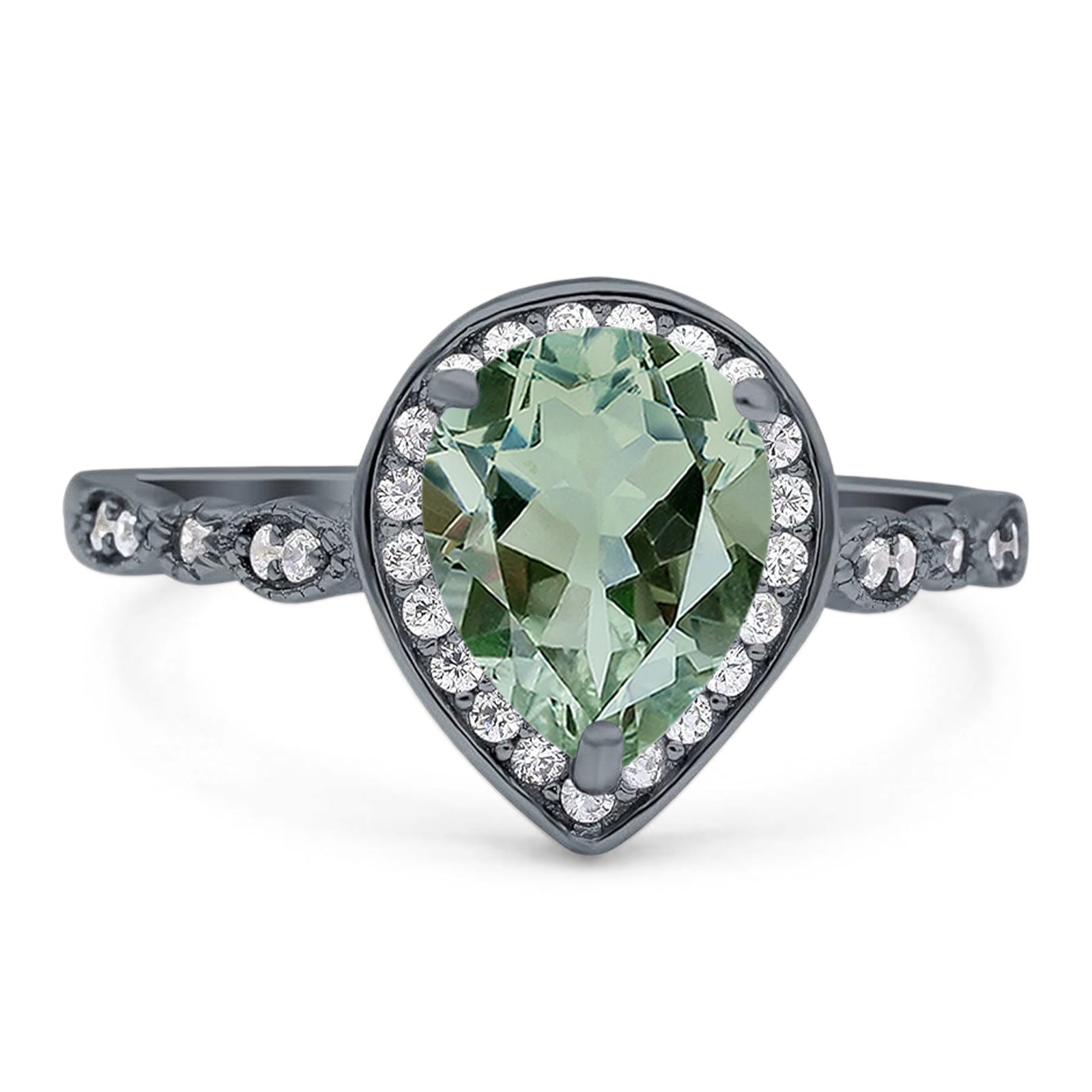 Pear Teardrop Natural Stone Wedding Ring