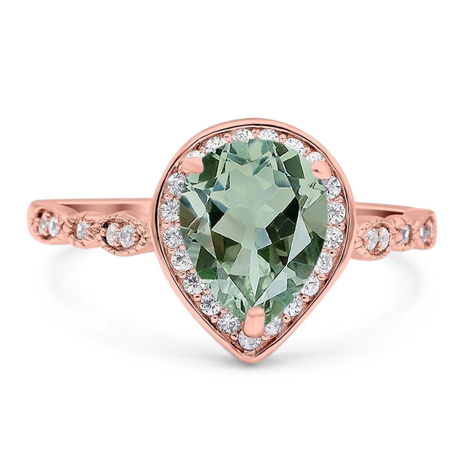 Pear Teardrop Natural Stone Wedding Ring