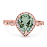 Pear Teardrop Natural Stone Wedding Ring