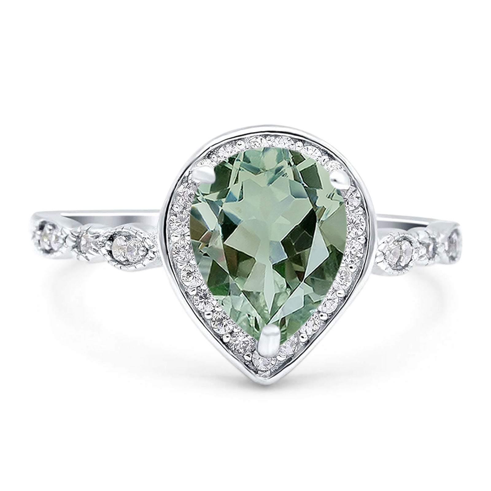 Pear Teardrop Natural Stone Wedding Ring