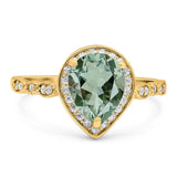 Pear Teardrop Natural Stone Wedding Ring