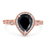 Pear Teardrop Natural Stone Wedding Ring