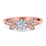 Art Deco Round Natural Stone Floral Ring