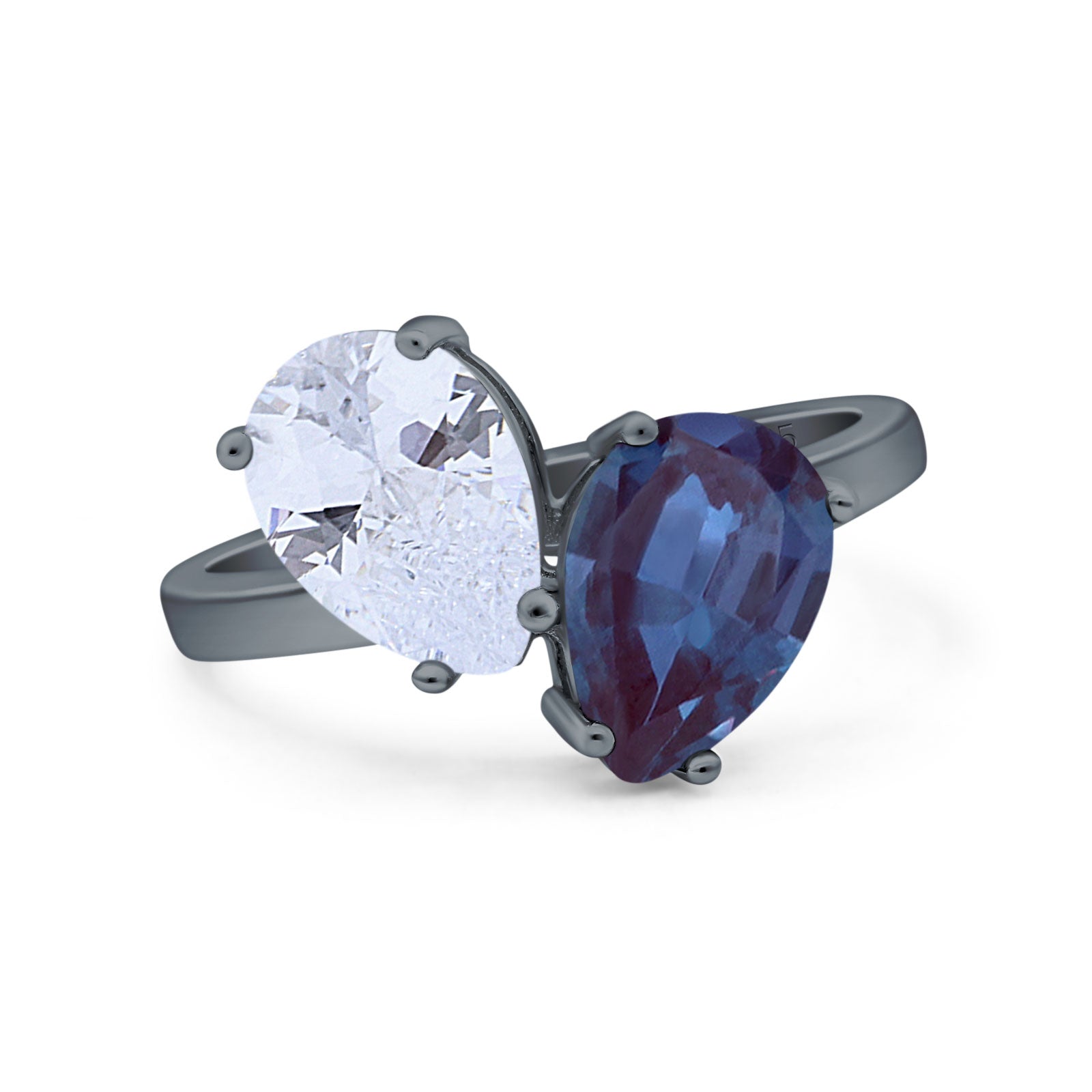 Pear Teardrop Natural Stone Wedding Ring