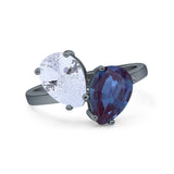 Pear Teardrop Natural Stone Wedding Ring