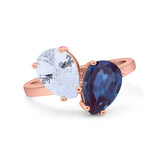 Pear Teardrop Natural Stone Wedding Ring