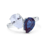 Pear Teardrop Natural Stone Wedding Ring