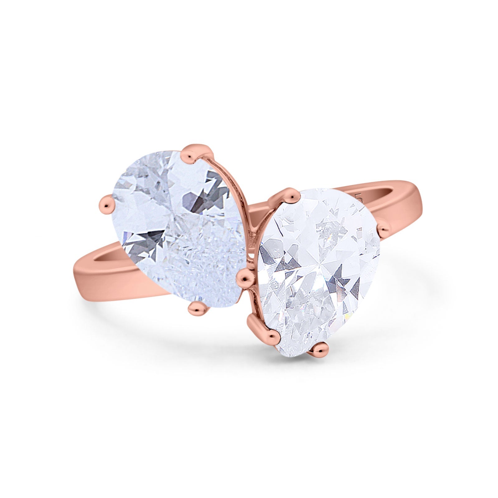 Pear Teardrop Natural Stone Wedding Ring