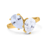 Pear Teardrop Natural Stone Wedding Ring