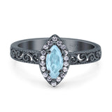 Marquise Halo Filigree Ring