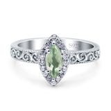 Marquise Halo Filigree Ring