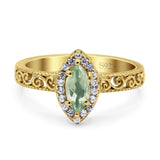 Marquise Halo Filigree Ring