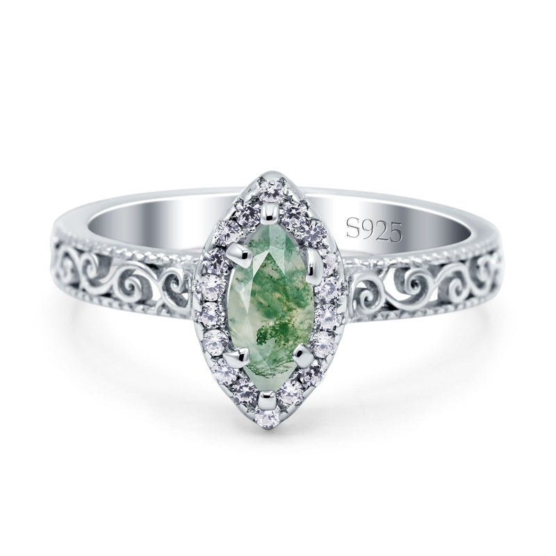 Marquise Halo Filigree Ring