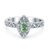 Marquise Halo Filigree Ring