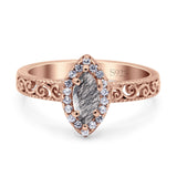Marquise Halo Filigree Ring