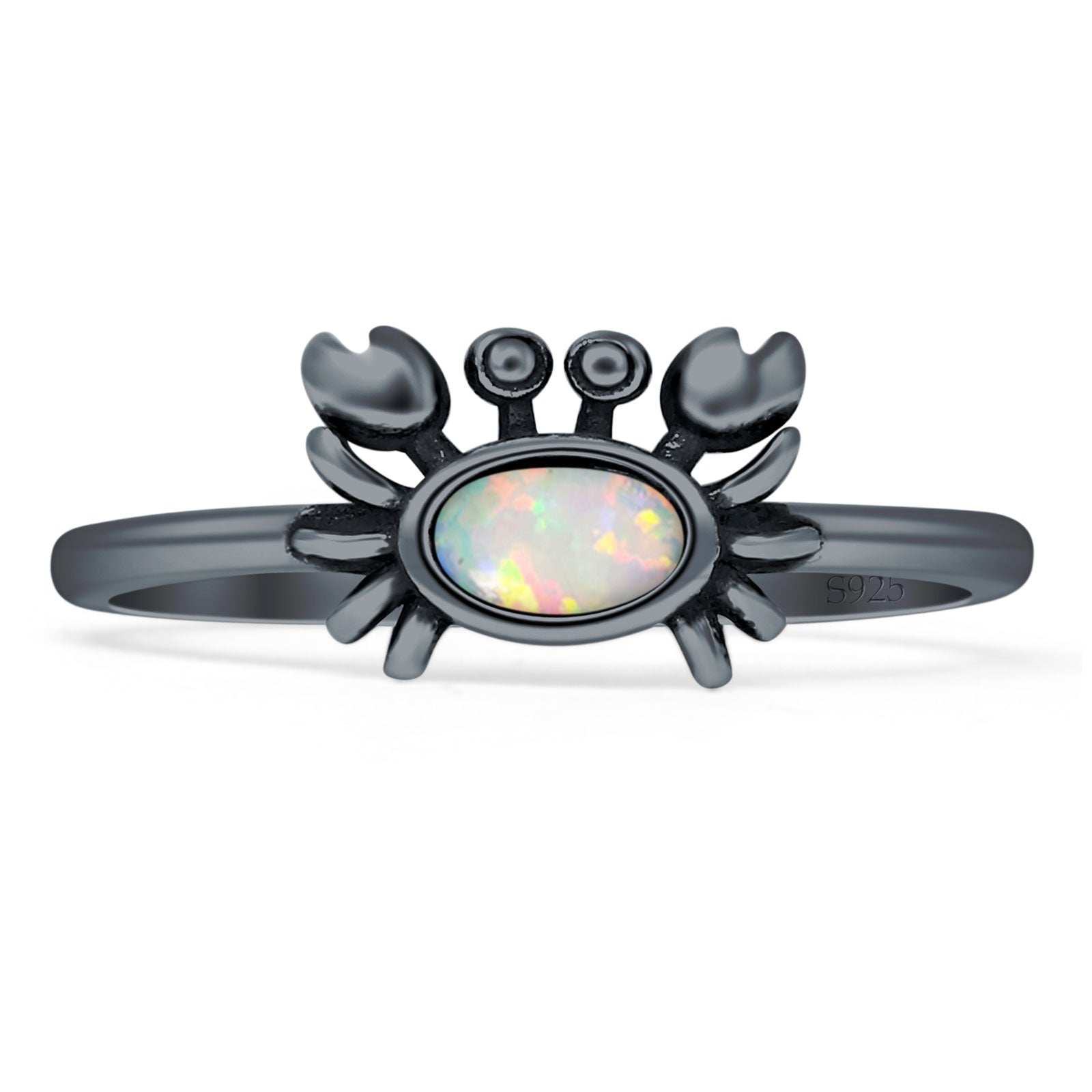 Oxidized Crab Ring