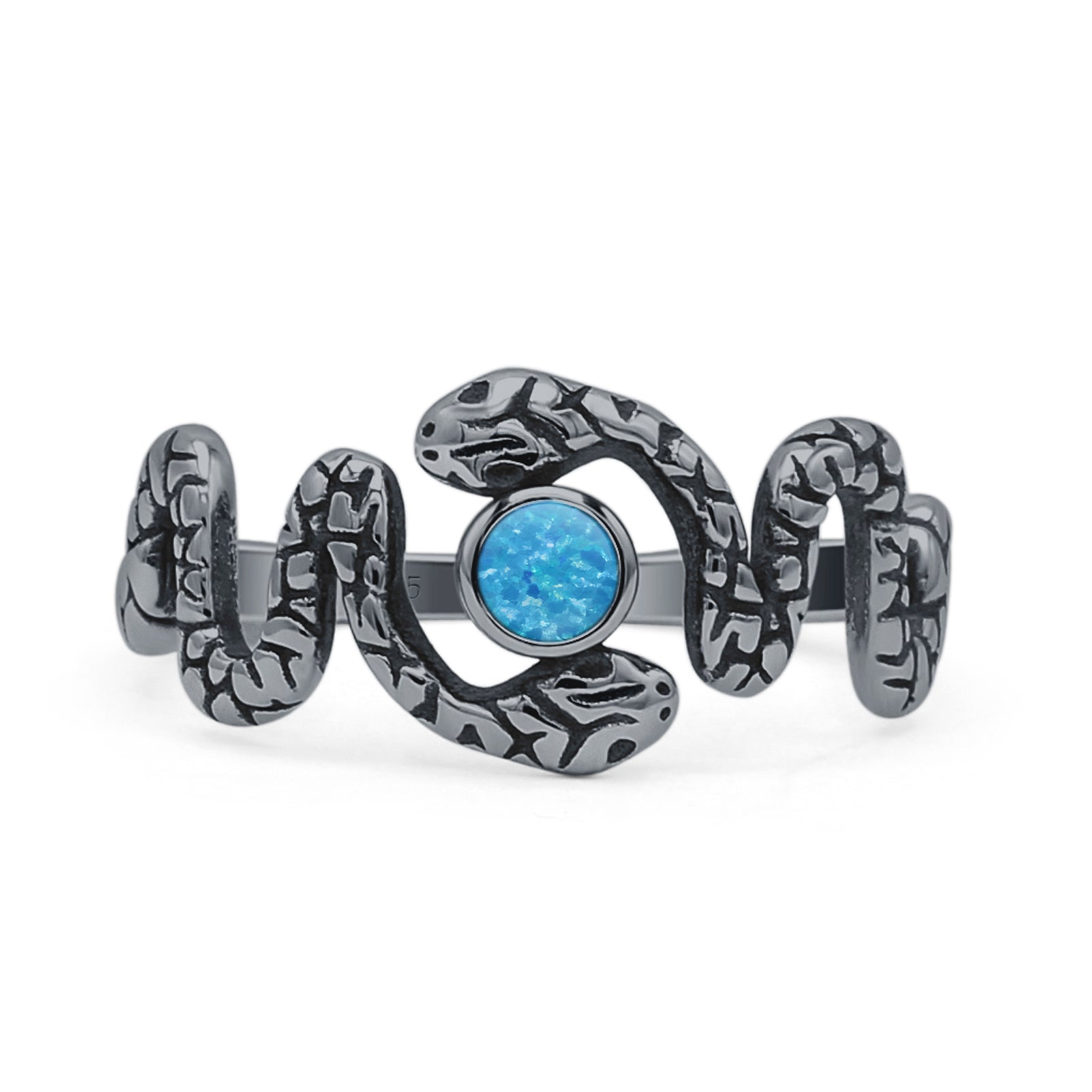 Oxidized Snake Ring