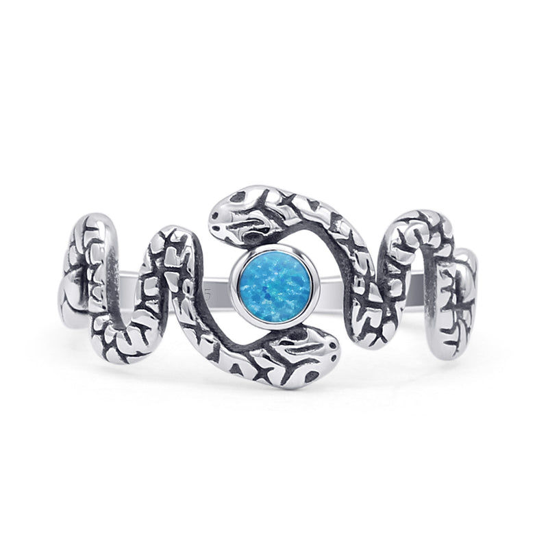 Oxidized Snake Ring