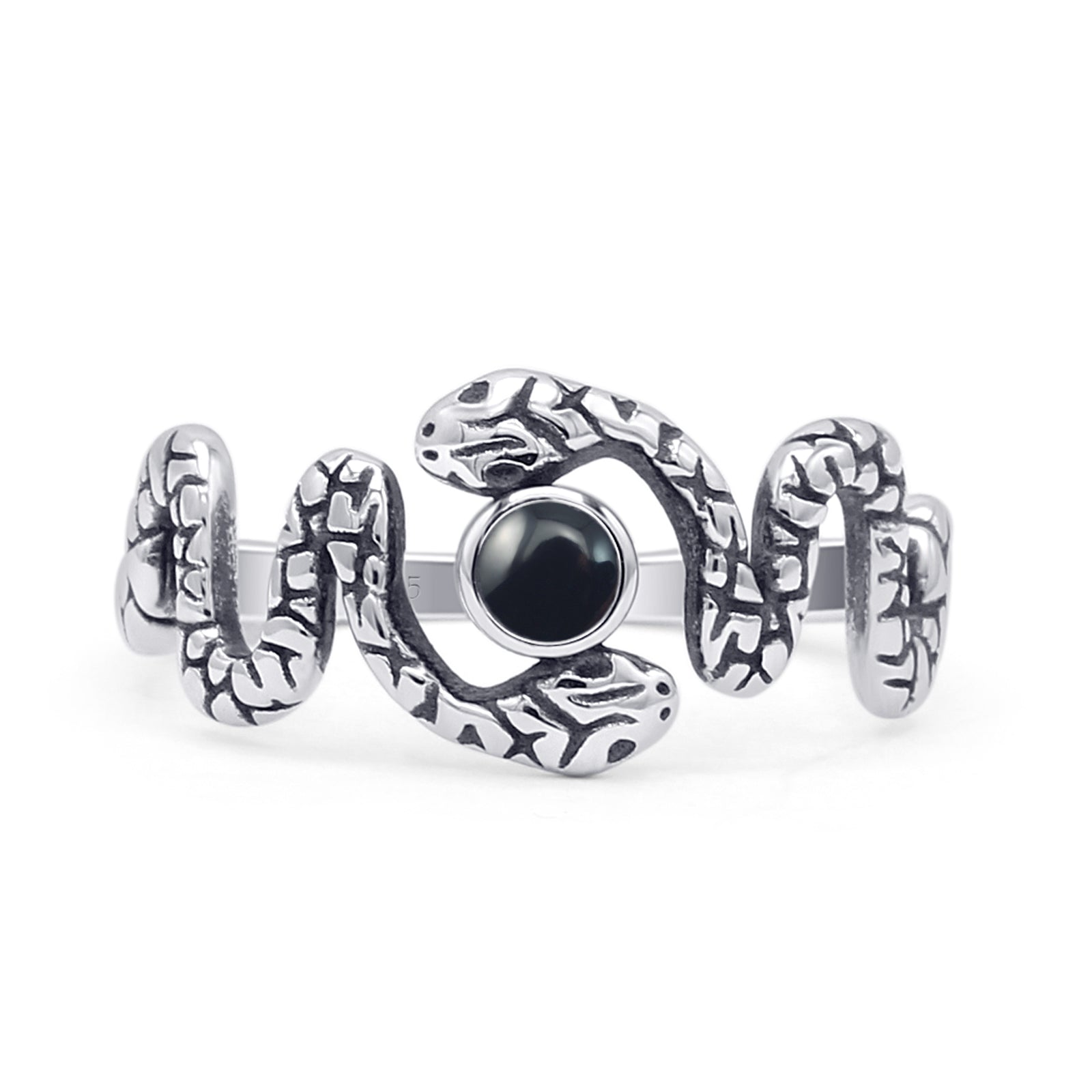 Oxidized Snake Ring