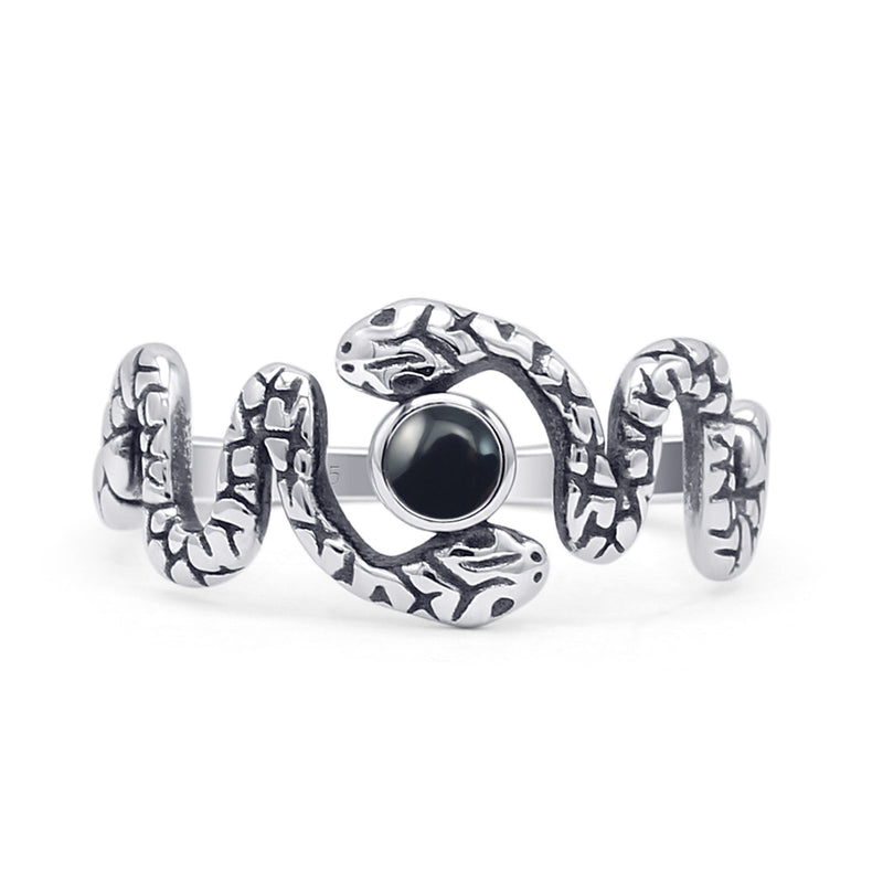 Oxidized Snake Ring