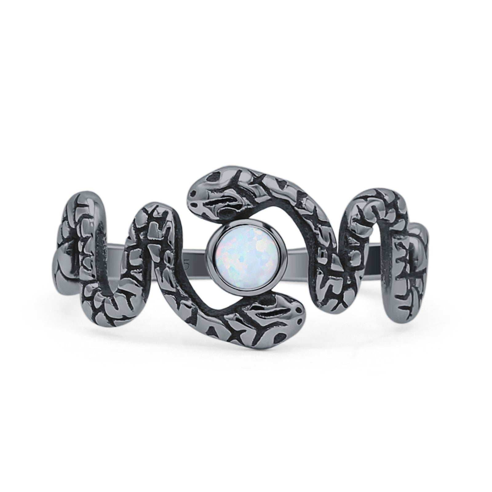 Oxidized Snake Ring