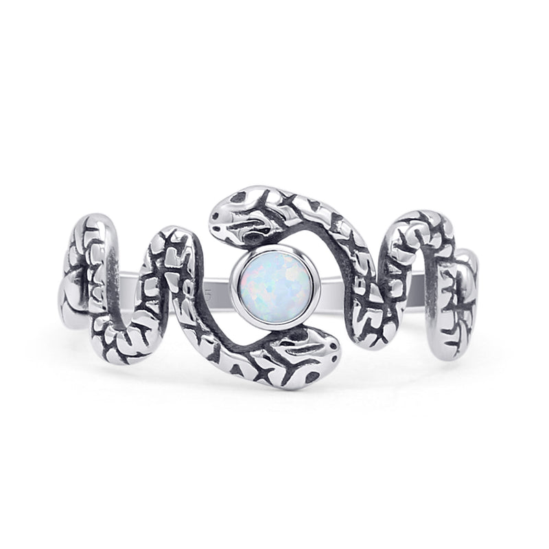 Oxidized Snake Ring