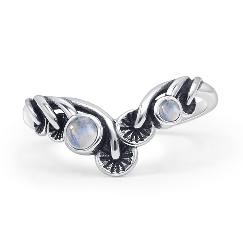 Oxidized Mushroom Chevron Ring