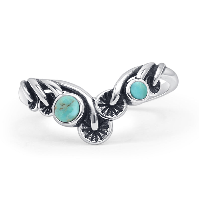 Oxidized Mushroom Chevron Ring