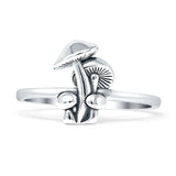 Mushroom Ring Oxidized 925 Sterling Silver
