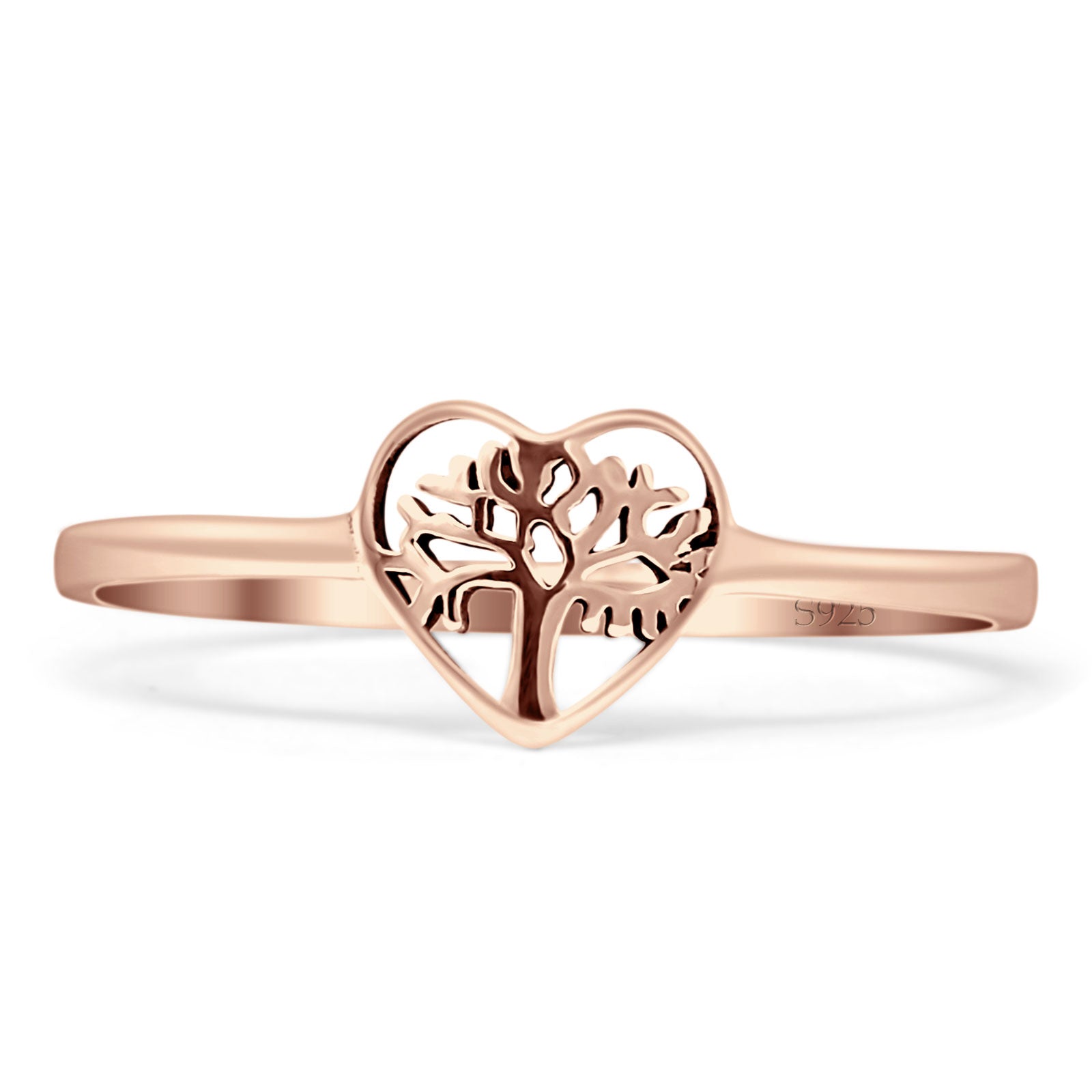 Heart Tree Of Life Ring Oxidized Band
