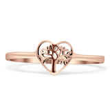 Heart Tree Of Life Ring Oxidized Band